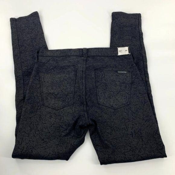 Hudson Nico Mid Rise Skinny Black Cracked Jean - Picture 4 of 10